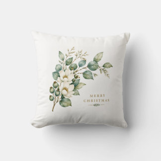 Élégant Coussin de Noël à Motif Botanique d'Eucaly