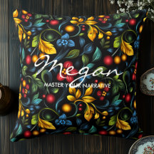 Élégant Coussin Décoratif Inspiré de Khokhloma