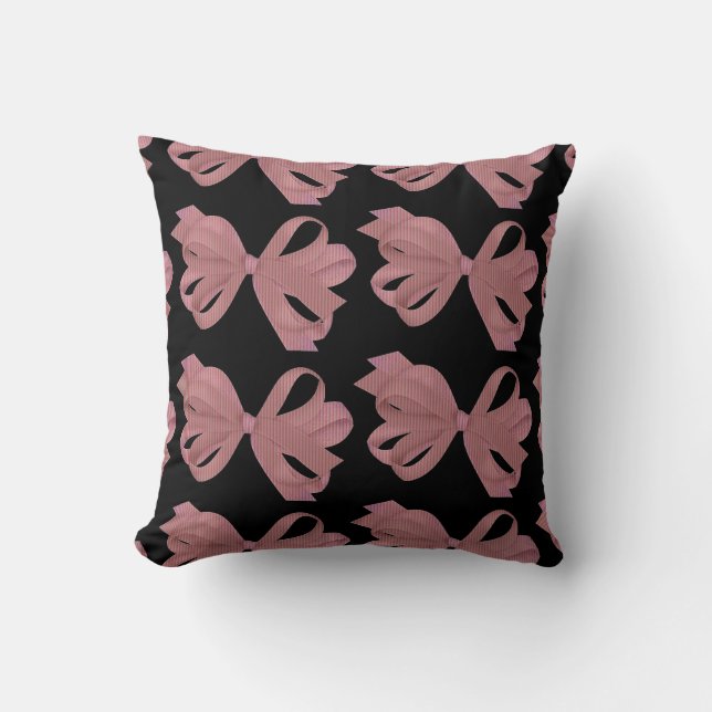 Elégant coussin des arcs rose et noir. (Recto)