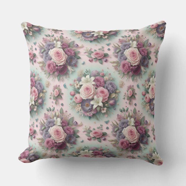 Élégant Coussin floral (Recto)