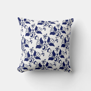 Élégant Coussin Vintage bleu et blanc