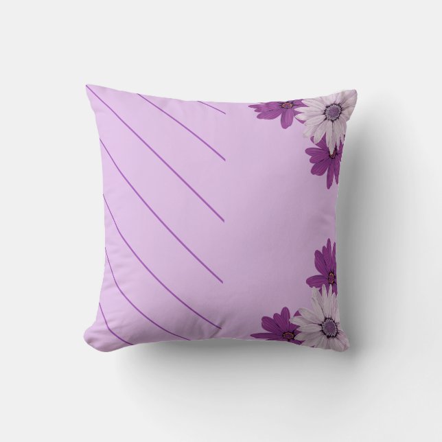 Élégant Coussin violet avec design floral délicat (Recto)