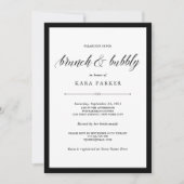 Elegant Couture Black and White Brunch en Bubble Kaart (Voorkant)