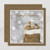 Elégant couture or neige Cartes de fin de année he (Devant / Derrière)