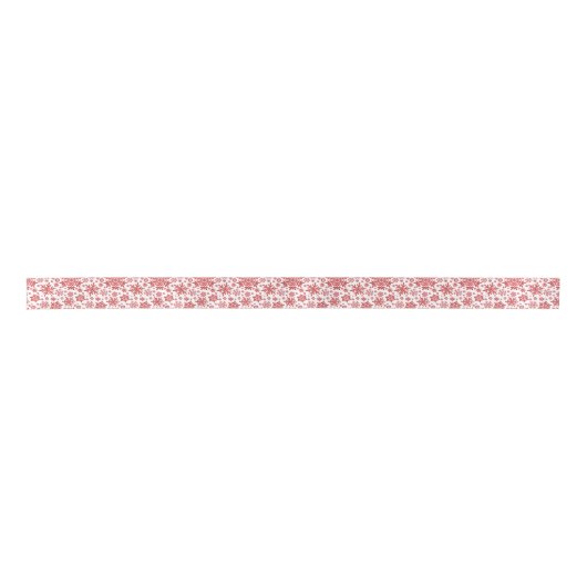 Elegant Cranberry Snowflake (White) Lint (Voorkant)