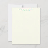 Élégant crâne carte de table turquoise Halloween (Dos)