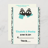 Élégant crâne carte de table turquoise Halloween (Devant / Derrière)