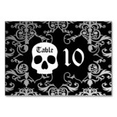 Elégant crâne damassé Numéro de table d'Halloween (Dos)