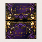 Elégant crâne gothique et Mariage Rose Carte Place (Outside Unfolded)