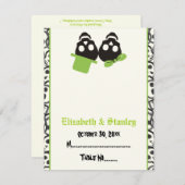 Elégant crâne Halloween carte mariage verte (Devant / Derrière)