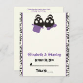 Elégant crâne Halloween violet mariage carte place (Devant / Derrière)