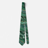 Élégant Cravate Agate Green Gold Emerald Marbre (Devant)