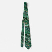 Élégant Cravate Agate Green Gold Emerald Marbre (Dos)