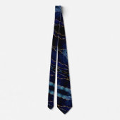 Élégant Cravate Agate Marine Marbre bleu or (Dos)