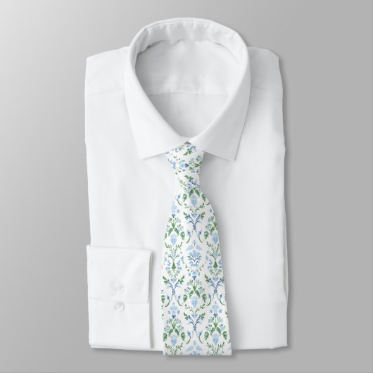 Élégant cravate bleu vert blanc (Attaché)