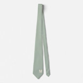 Élégant Cravate de Mariage Monogramme + Nom (Devant)