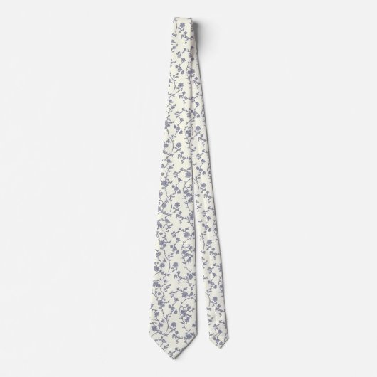 Elégant cravate floral blanc (Devant)