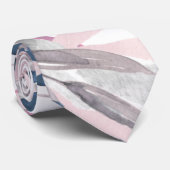 Élégant Cravate Mariage Blush de la Marine Blanche (Roulé)