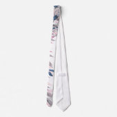 Élégant Cravate Mariage Blush de la Marine Blanche (Dos)