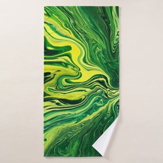 Elégant Crazy Agate 5 - Vert Jaune (Serviette de bain)