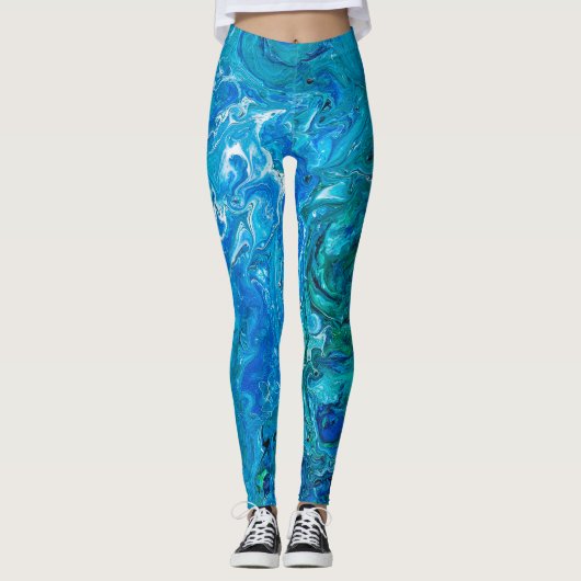 Elegant Crazy Lace Agate 2 - Blue Aqua Leggings (Voorkant)