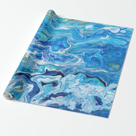 Elegant Crazy Lace Agate 6 - Ocean Blue Cadeaupapier (Uitgerold)