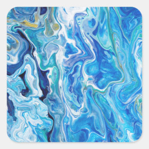 Elegant Crazy Lace Agate 6 - Ocean Blue Vierkante Sticker