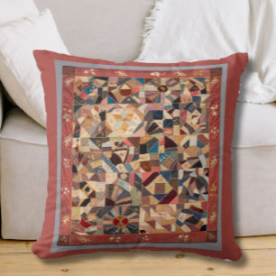 Elegant  Crazy Patchwork Quilt Pattern Kussen