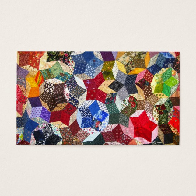 Elegant  Crazy Quilt Pattern Sjabloon Visitekaartje (Voorkant)