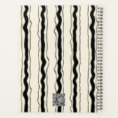 Elegant Cream and Black Stripes Heart Custom Name (Dos)