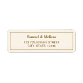 Elegant Cream and Gold Wedding Etiket (Voorkant)