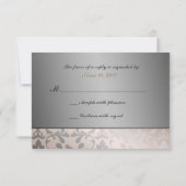 Elegant Cream and Silver RSVP met Bow (Achterkant)