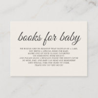 Elegant Cream Baby shower Books Enclosure Kaart