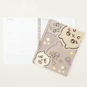 Elegant Cream Bear Pattern Weekly Planner  (Devant avec enveloppe)