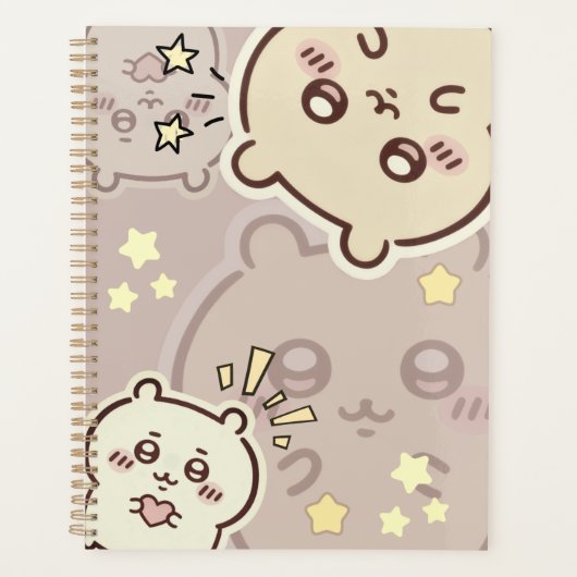 Elegant Cream Bear Pattern Weekly Planner  (Devant)