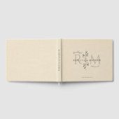 Elegant Cream Botanical Monogram Wedding Gastenboek (Volledig)