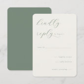 Elegant Cream Calligraphy RSVP Kaartje (Voorkant / Achterkant)