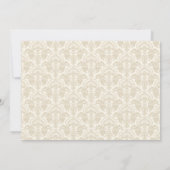 Elegant Cream Damask Design Baptisme Kaart (Achterkant)