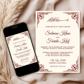 Elegant Cream en Bourgogne islamitisch moslimhuwel Kaart