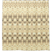 Elegant Cream en Brown pattered Douchegordijn (Voorkant)