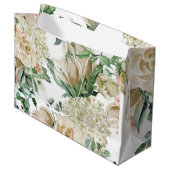 Elegant Cream Floral Botanical Wedding Groot Cadeauzakje (Voorkant Gekanteld)