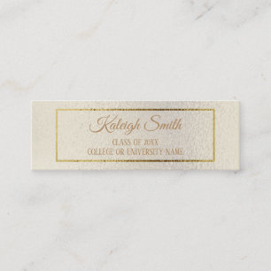 Elegant Cream Gold Afstuderen Profielnaam invoegen Contactkaartje