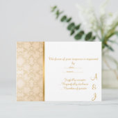 ELEGANT  CREAM GOLD CUSTOM RSVP (Staand voorkant)
