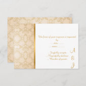 ELEGANT  CREAM GOLD CUSTOM RSVP (Voorkant / Achterkant)