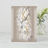 Elegant Cream Gold Diamond Jewel Party Lang Kaart (Staand voorkant)