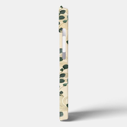 Elegant Cream Gold Whimsical Eucalyptus Greenery Case-Mate iPhone Case (Achterkant / Links)