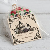 Elegant Cream Gothic Happy Halloween Gift Label