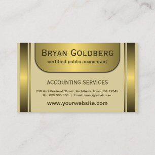Elegant Cream & Goud Bord Standaard CPA Accountant Visitekaartje