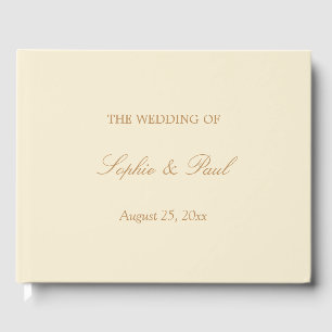 Elegant Cream Gouden Beige Bruiloft Gast Boek