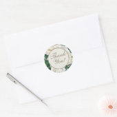 Elegant Cream Ivory Script Bedankt Ronde Sticker (Envelop)